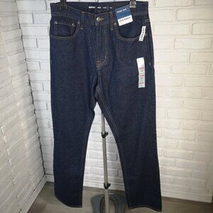 NWT Old Navy Men's Size 31/32 Dark Wash Straight Leg Blue Jeans